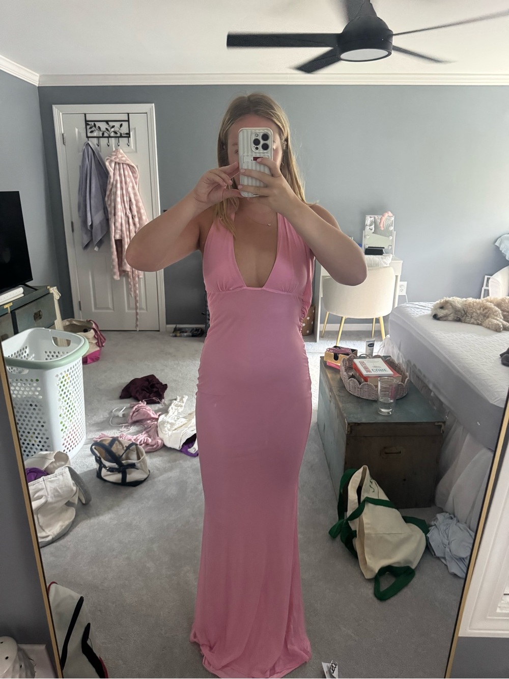 ASOS Pink Halter Maxi Gown